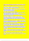 Agile Product Manager Questions and Answers 2024 Design Thinking - ANSW..An iterative Solution development process that promotes a holistic approach to delighting all stakeholders