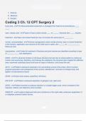 Science Medicine Surgery Coding 3 Ch. 12 CPT Surgery 2 Questions & answers latest update 2024/2025 with complete solution