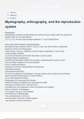 Science Medicine Surgery Myelography, arthrography, and the reproductive system Questions & answers latest update 2024/2025 with complete solution