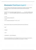 Divemaster Final Exam A part 2 Questions and Answers 100% Pass