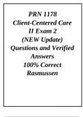 PRN 1178  Client-Centered Care II Exam 2  (NEW Update 2024/2025) Questions and Verified Answers 100% Correct Rasmussen