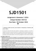 SJD1501 Assignment 6 (ANSWERS) Semester 2 2024 - DISTINCTION GUARANTEED