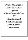 PRN 1409 Exam 1 (New 2024/2025 Update)  Client-Centered Care III  Questions and Verified Answers 100% Correct-  Rasmussen