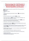 Pharmacology Nur 3145 Diuretic & Pharmacotherapy of Renal Failure Review Questions and Answers