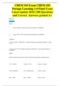 CHEM 103 Exam CHEM 103  Portage Learning 1-6 Final Exam  100 Questions and Answers (2024 / 2025) | 100% Correct Verified Answers graded A+