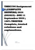 TMN3706 Assignment 4 (COMPLETE ANSWERS) 2024 (602623) - DUE 11 September 2024 ; 100% TRUSTED Complete, trusted solutions and explanations.