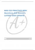 NSG-322 PRACTICE HESI Questions And Answers  LATEST 2024 UPDATE