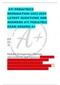 ATI PEDIATRICS  REMEDIATION 2023-2024  LATEST QUESTIONS AND  ANSWERS ATI PEDIATRIC  EXAM GRADED A+