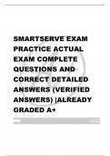 SMARTSERVE EXAM  PRACTICE ACTUAL  EXAM COMPLETE  QUESTIONS AND  CORRECT DETAILED  ANSWERS (VERIFIED  ANSWERS) |ALREADY  GRADED A+