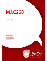 MAC2601 Together We Pass Notes 2017