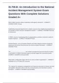 FEMA IS-700 Exam Bundle Questions With 100% Complete Solutions