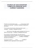 CHURCH OF GOD EXHORTER  COMPLETE EXERCISE WITH  CORRECT ANSWERS