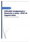 LML4805 Assignment 1 Semester 2 2024 - DUE 16 August 2024