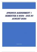 DPR2603 Assignment 1 Semester 2 2024 - DUE 20 August 2024