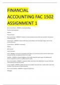 FINANCIAL ACCOUNTING FAC 1502 ASSIGNMENT 1