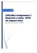 LML4804 Assignment 1 Semester 2 2024 - DUE 26 August 2024