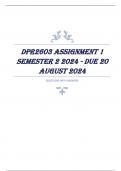 DPR2603 Assignment 1 Semester 2 2024 - DUE 20 August 2024