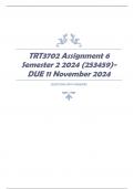 TRT3702 Assignment 6 Semester 2 2024 (253459)- DUE 11 November 2024