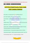 ATI TEAS Math Practice Study Guide with Complete Solutions