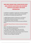 WEB WOC SEMIAR FINAL EXAM REVIEW 2024 - 2025 UPDATED QUESTIONS AND ANSWERS  COMPLETE DOCUMENT FOR EXAM  PREPARATION