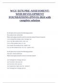 WGU D276 PRE-ASSESSMENT: WEB DEVELOPMENT FOUNDATIONS (PNVO) 2024 with complete solution