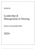 Excelsior - NUR356 Leadership & Management in Nursing - Final Exam Review 2024.