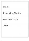 Excelsior - NUR430 Research in Nursing - Final Exam Review 2024