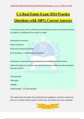 California Real Estate Bundled Exams Practice Questions and Answers (100% Pass)