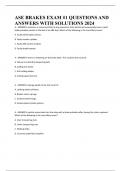 ASE BRAKES EXAM #1 QUESTIONS AND ANSWERS WITH SOLUTIONS 2024 A 