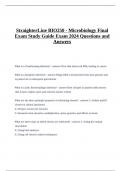 StraighterLine BIO250 - Microbiology Final Exam Study Guide Exam 2024 Questions and Answers.