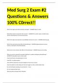 Med Surg 2 Exam #2 Questions & Answers 100% C0rrect!!