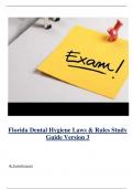 Florida Dental Complete Bundle ( ALL TOPIC ) (  Florida Dental Hygiene Laws & Rules Study Guide  V1 - V3, Exam 1 - 2, Practice Exam ,Exam Review, etc.. )( Latest 2024 / 2025 ) Actual Questions and Answers 100% Correct