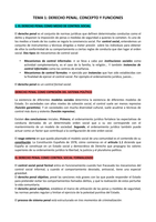 TEMA 1 DERECHO PENAL. CONCEPTO Y FUNCIONES