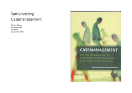 Samenvatting Casemanagement