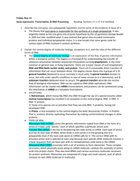 Gene expression, Transcription, & RNA Processing         