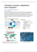 Volledige aantekeningen climate and society - adaptation and mitigation