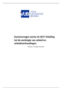 Examenvragen arbeidssociologie eerste zit juni