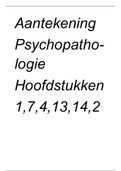 Psychopatologie I alle aantekeningen hoorcollege