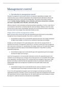 Samenvatting management control (Boek Anthony  en papers)