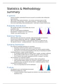 Statistics & Methodology 2017/2018 - Summary