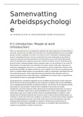 Samenvatting an introduction to contemporary work psychology