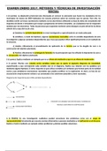 EXAMEN 2017. METODOS Y TECNICAS DE INVESTIGACIÓN SOCIAL.