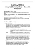 Samenvatting Benedict Anderson - Imagined Communities