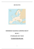 Antwoorden werkboek Europeesrecht +aantekeningen