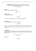 Electromagnetism (3AEX0) - Interim test summary