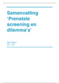 Samenvatting - Prenatale screening en dilemma's