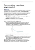 Samenvatting cognitieve psychologie I