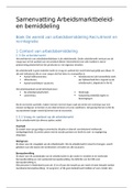 Samenvatting Arbeidsmarktbeleid en -bemiddeling