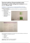 Samenvatting Organisatiekunde: Grondslagen van het management hoofdstuk 2, 3, 4 en 10   Reader OPM