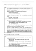 Approaches essay plans   AO2 answers (AQA 7181-7182 - Psychology)